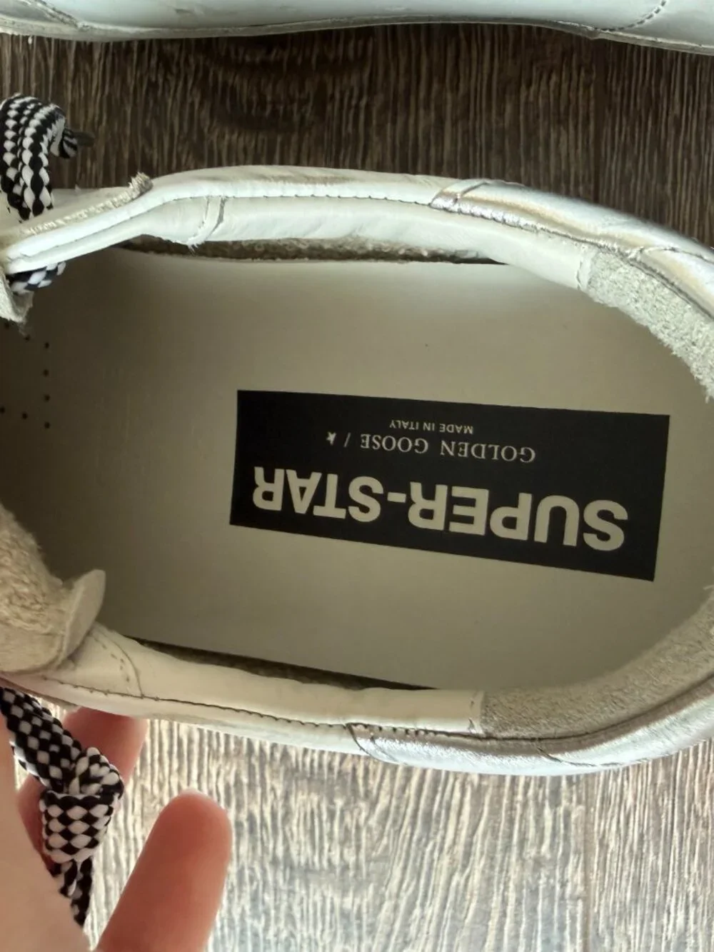 Golden Goose Super-Star White Silver Sneakers Size 40 - Picture 8 of 11